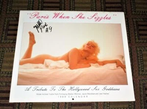RARE! Signed Yvette Paris 1989 calendar tribute to Monroe, Mansfield & Harlow - Picture 1 of 8