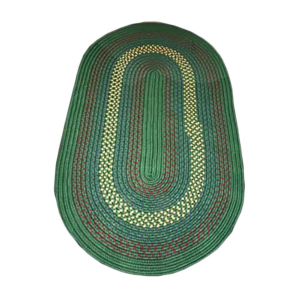 Colonial Style Oval Area Rug Green Nylon 6' Long x 4' Wide | Renovator's Supply - Image 1 of 1