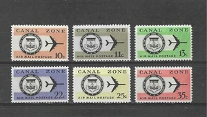 ZONA CANAL, EE. UU., 1968/76, CORREO AÉREO, JUEGO DE 6 SELLOS, PERF, MNH - Imagen 1 de 1