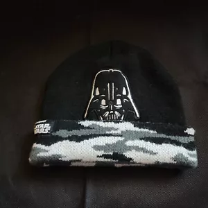 Star Wars Darth Vader Camoflague Black Youth Boys Girls Knit Hat Cap Beanie 4-7y - Picture 1 of 5