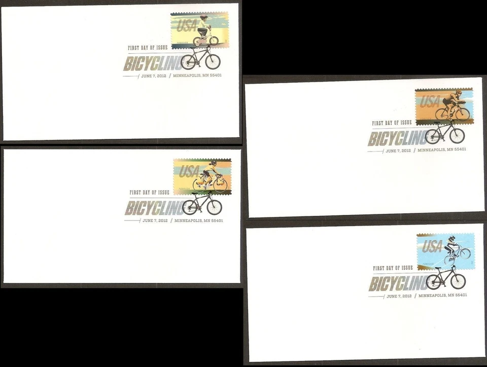 US 4687-4690 Bicycling (set of 4) DCP FDC 2012 - Image 1 of 1