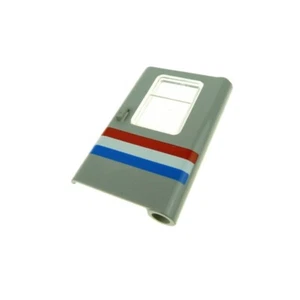 1X Lego Door 1X4X5 Light Gray Right Transparent White Stripe 4182P04 - Picture 1 of 1