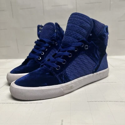 Zapatillas Supra Skytop Azul Real Terciopelo SW 18018 Mujer Talla 5.5 Foto 1 de 4