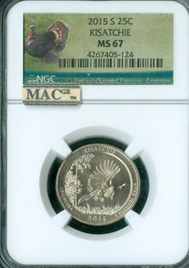 2015 S KISATCHIE PARKS QUARTER NGC MS67 MAC SPOTLESS * - Picture 1 of 4