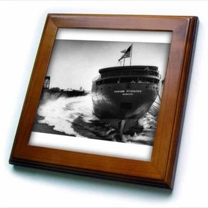 3dRose Launching of the Edmund Fitzgerald 8x8 Framed Tile - Picture 1 of 1