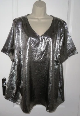 NEW Womens🦋BONMARCHE🦋silver gliiter party top blouse size 22 - Image 1 of 4