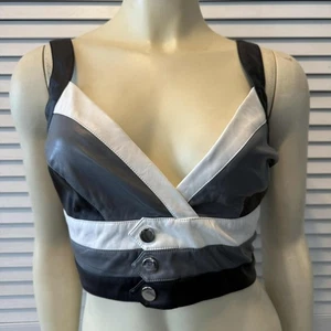 Top corto Wildcat S para mujer negro blanco gris imitación cuero - Imagen 1 de 10