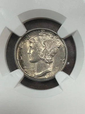 NGC MS61FB  1920 D MERCURY DIME VERY TOUGH DATE TO FIND IN FULL BANDS ORIGINAL - Image 1 of 3