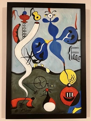 Óleo sobre tela Miro 26X17. Conjunto de duas pinturas - Imagem 1 de 4