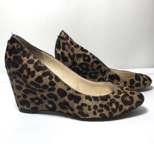 Ivanka Trump leopard print peep toe wedges. Size 8 - Picture 1 of 8