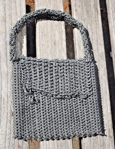 Baustahl Kettenhemd GELDBÖRSE TASCHE flach Ring schwere Rüstung 5,25 x 4,5" Beutel 1 Pfund 14 Unzen - Bild 1 von 8