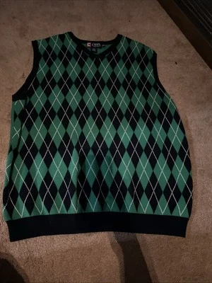 Chaleco Suéter Chaps Ralph Lauren Para Hombre Verde/Azul Marino Argyle Talla XL Foto 1 de 3