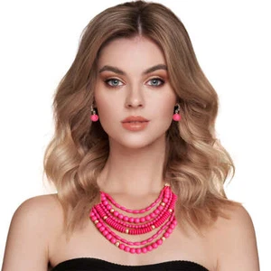 Perlenkette 6-lagig Fuchsia - Bild 1 von 1