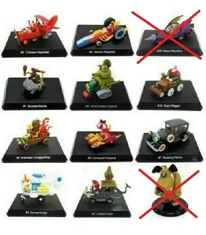 Rare Konami Wacky Races Vol.1 Vol. 2 Vehicles x10 cars Figure set hannna barbera Cover