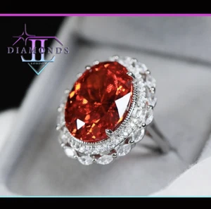 Red Diamond Ring | Red Oval Diamond Ring | Big Red Diamond Ring - Picture 1 of 9