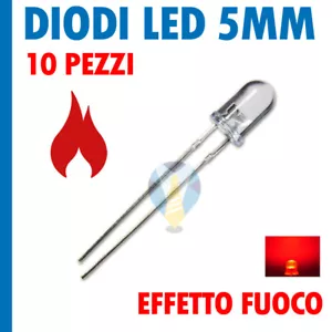10 pezzi diodi diodo led tremolante diametro 5mm effetto fuoco natale presepe - Foto 1 di 1