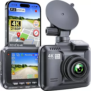 R2-4K Dash Cam Built-in WiFi 6 GPS Car Dashboard Camera Recorder with UHD 2160P - Picture 1 of 12