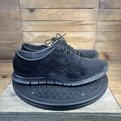 Zapatos informales Cole Haan ZeroGrand para mujer talla 10,5B punta de ala Oxford de terciopelo negro Foto 1 de 4
