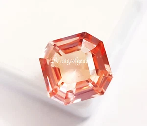 Certified 10.40 Ct Natural Pink Morganite Square Ring Size Loose Gemstone - Picture 1 of 6