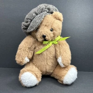 Vintage Handmade Jointed Teddy Bear Stuffed Animal With Cap 12” Wyatt - Picture 1 of 17