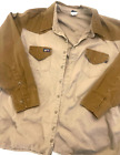 LAPCO FR Męska koszula western vintage kaczka dżins brązowo-khaki długi rękaw rozm. 4XL