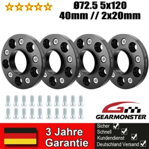 4x Spurplatten Spurverbreiterung Distanzscheibe Ø72,5 5x120 40mm 4x20mm Für BMW - Bild 1 von 15