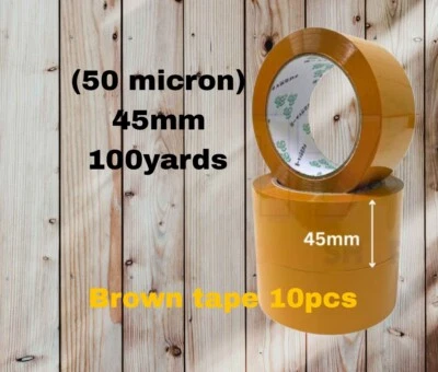 Brown Tape Strong Packing Carton Sealing Tape ( 10 Roll ) 48mm x 66m - Image 1 of 2