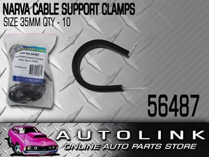 NARVA PIPE CABLE SUPPORT CLAMPS 35mm STEEL P CLAMP UV RUBBER COVER 56487 x10 - Picture 1 of 3