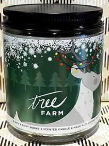 Retired Bath And & Body Works Single Wick Mason Candle Christmas Tree Farm Deer - Picture 1 of 4