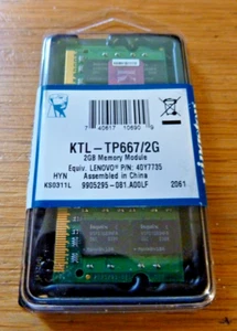 Ram DDR2 Kingston laptop KINGSTON KTL-TP667-2G DDR2 PC2-5300S 667 MHZ NOTEBOOK - Picture 1 of 1