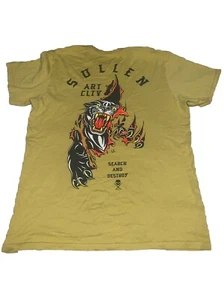 Sullen Men's Size Large Art Collective Premium Gold Short Sleeve Panther T-Shirt - Picture 1 of 7