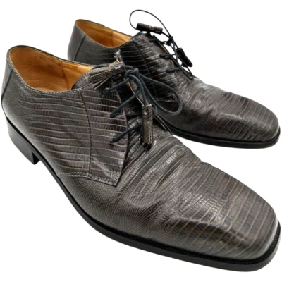 Мужские дерби Florsheim Barletta 17160-10 серые кожаные с принтом ящерицы с плоским носком 12D - Изображение 1 из 4