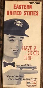 Sunoco Eastern United States Road Map 1967 - 68 Old Car Sun Oil Company - Picture 1 of 5