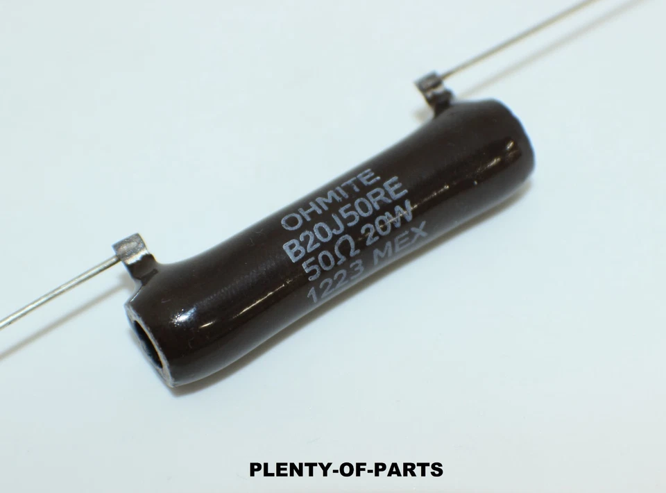 Resistencia de potencia Wirewound Ohmite B20J50RE 50Ω 20W Brown Devil Foto 1 de 1