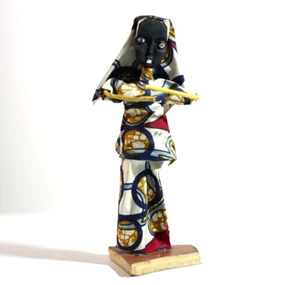Scultura africana statuina batterista donna fatta a mano decorazione tribale art-1235 - Foto 1 di 24