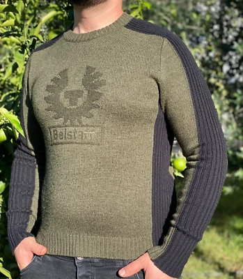 Knit Belstaff Sweater Crew Neck Pullover Gold Label 85 Anniversary Size M 48 - Image 1 of 4