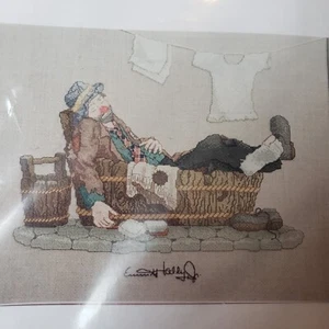 1994 EMMETT KELLY CLOWN SACKED OUT  SATURDAY NIGHT CROSS STITCH KIT NO NEEDELE - Picture 1 of 1