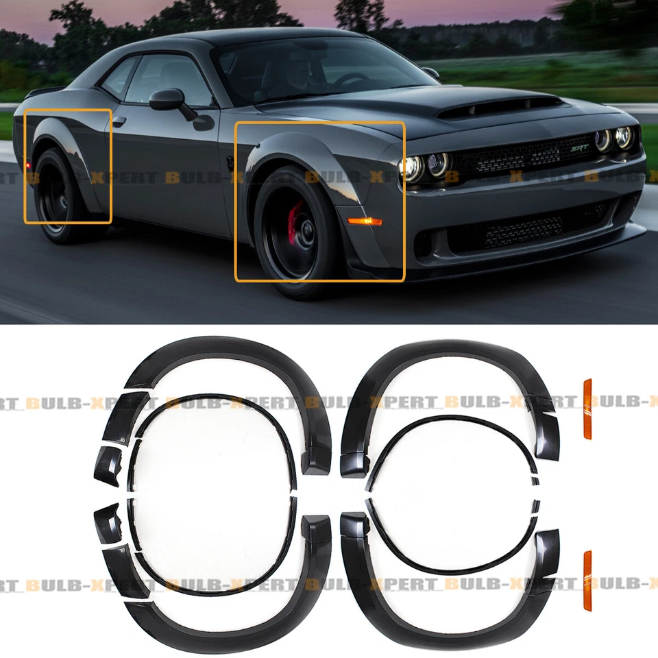 DEMON STYLE WIDEBODY FENDER FLARES 套件 适用于 2015 - 23 道奇挑战者 SRT HELLCAT — 第 1/4 张图片