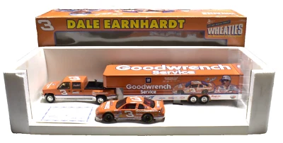 Dale Earnhardt Sr Goodwrench Orange Chevy Dually Truck Hauler Car 1:24 set - Image 1 of 4