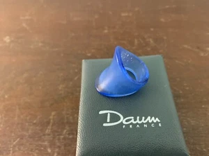 Anello Blu IN Cristallo Di Daum Intagliato 48 - Foto 1 di 4