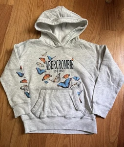 Abercrombie Kids Girls Butterfly Print Hoodie Size 7/8 - Picture 1 of 3
