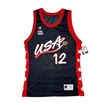 Camiseta De Colección Nueva Con Etiquetas Rara NBA EE. UU. Baloncesto Dream Team Stockton Champion Talla 44 Foto 1 de 4