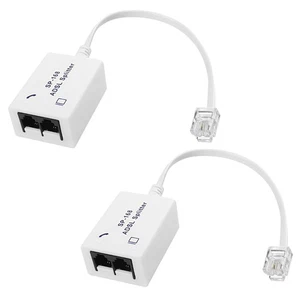 2 Stück DSL--Splitter ADSL-Splitter für Telefonleitungsstecker auf 2 RJ11-B5102 - Afbeelding 1 van 10