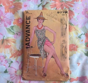 Vintage Rare 1960’s Advance 9778 Sewing Pattern- Tiki Style Top Shorts And Skirt - Picture 1 of 2