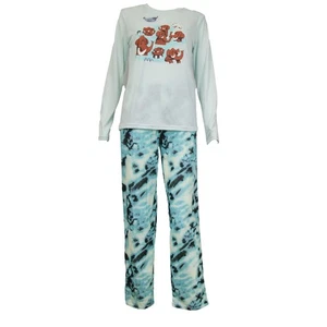 Cat & Jack Boys Woolly Mammoth Pajama Shirt & Pant Set in Blue, Large 12/14 - Picture 1 of 9