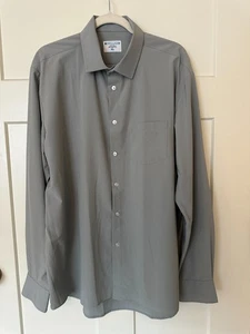 Camisa de vestir gris XL de &Collar para hombre calce atlético manga larga rendimiento elástico - Imagen 1 de 3