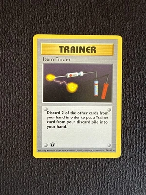 Pokemon Item Finder 74/102 WotC Base Set 1st Edition Shadowless Rare LP - Image 1 of 4
