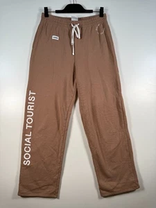 Social Tourist Damen gerades Bein Fleece Jogginghose braun Größe Medium 14,5 x 29 - Bild 1 von 12