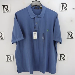 Men Polo Ralph Lauren Classic Fit Polo Shirt Size 2XB 2XL BIG Golf SS Stone Blue - Picture 1 of 8