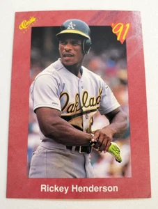1991 Classic Baseball Rickey Henderson #175 Oakland Athletics MLB HOF Yankees - Picture 1 of 2